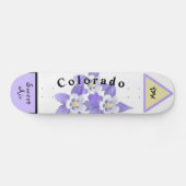 Colorado State Skateboard avec Columbine Flower (Horz)