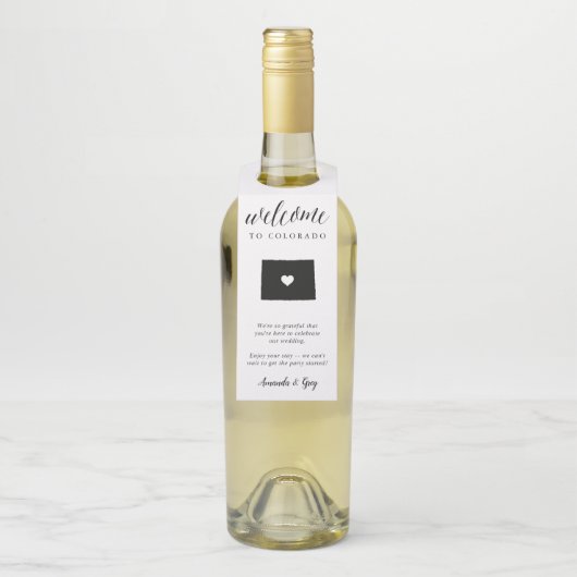 Colorado State Wedding Welcome Favor Flessenhanger (Op fles)