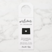 Colorado State Wedding Welcome Favor Flessenhanger (Voorkant)