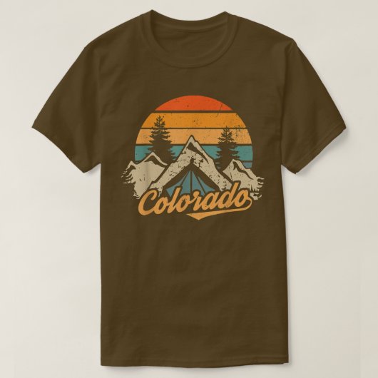 Colorado T-shirt Retro bergen Natuur Hiking (Design voorkant)