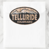 Colorado Telluride bois signe oval autocollants (Sac)