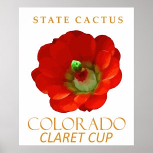 Colorado Territory Cactus De Claret Cup Cactus Poster