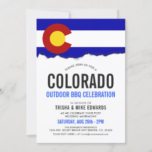 Colorado thema BBQ Party Flag Uitnodigen Kaart