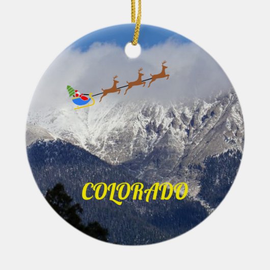 Colorado Vacation kerstversier Keramisch Ornament (Voorkant)