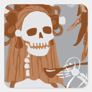 colorado van chili : oranje verbranding vierkante sticker