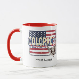 Colorado Verenigde Staten Retro State Kaart Veren Mok