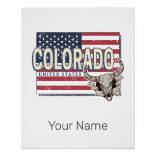Colorado Verenigde Staten Retro State Kaart  Veren Perfect Poster
