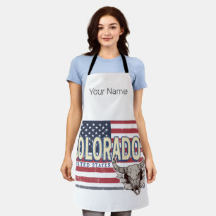 Colorado Verenigde Staten Retro State Kaart  Veren Schort