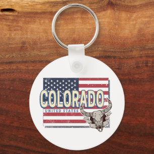 Colorado Verenigde Staten Retro State Kaart  Veren Sleutelhanger