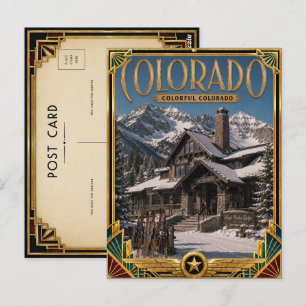 Colorado Vintage Art Deco Gouden Tijdperk Briefkaart