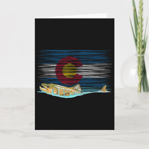 Colorado Vlag Bruine Forel Vliegvissen Visser Vi Kaart