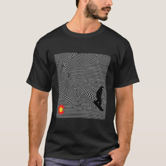 Colorado Vlag en bergen Snowboard Line Art MCM T-shirt