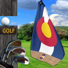 Colorado vlag en colorado monogrammen/golfhanddoek golfhanddoek