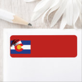 Colorado Vlag en Santa Hat Etiket (Insitu)