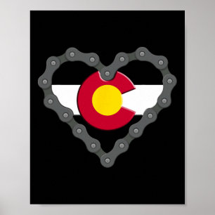 Colorado Vlag Fietsen Mountainbiken Mannen Vrouwen Poster