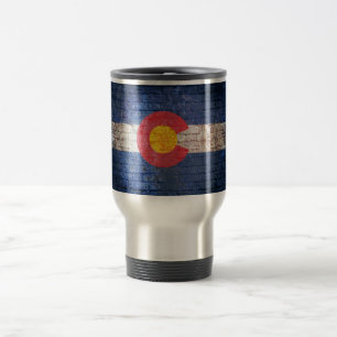 Colorado vlag grunge bakstenen muur reis mok