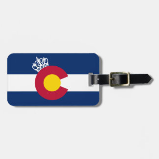 Colorado vlag koninklijke kroon bagagelabel