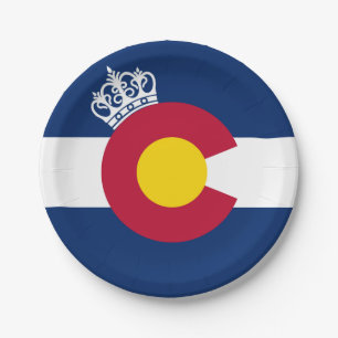 Colorado vlag koninklijke kroon papier borden papieren bordje