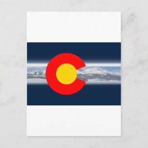Colorado Vlag met bergen Briefkaart