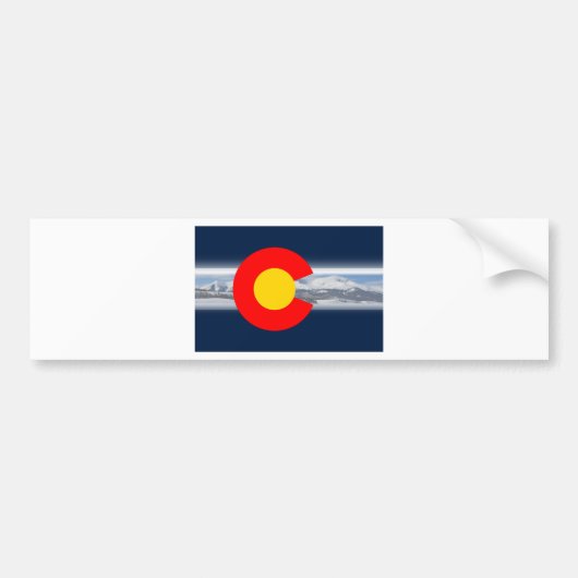 Colorado Vlag met bergen Bumpersticker (Voorkant)