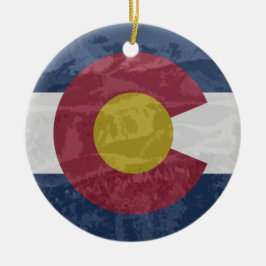 Colorado-vlag met pikes Peak-keramische versiering Keramisch Ornament