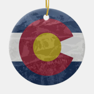Colorado-vlag met pikes Peak-keramische versiering Keramisch Ornament