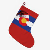 Colorado Vlag met Santa Hat Grote Kerstsok (Voorkant (Hangend))