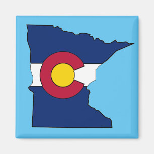 Colorado vlag Minnesota omtrek vierkant magneet