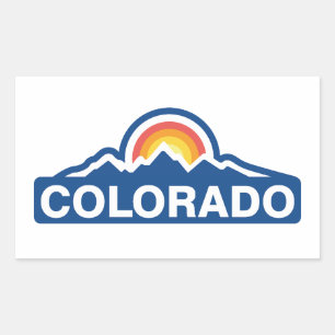 Colorado Vlag Mountain Rechthoekige Sticker