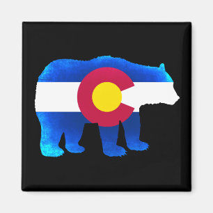 Colorado vlag neon beer vierkante magneet