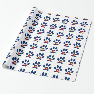 Colorado vlag poot print patroon inpakpapier