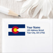 Colorado vlag retour adreslabels etiket (Insitu)