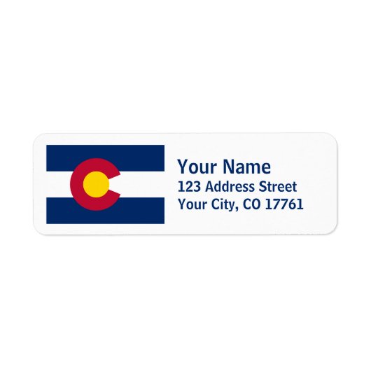 Colorado vlag retour adreslabels etiket (Voorkant)