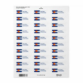 Colorado vlag retour adreslabels etiket (Full Sheet)