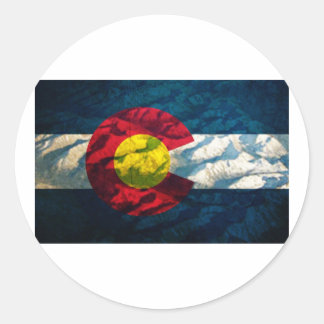 Colorado vlag Rock Mountains Ronde Sticker