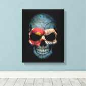 Colorado vlag schedel op zwart canvas afdruk (Insitu (Houten vloer))