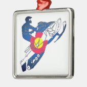 Colorado vlag sneeuwmobiel ornament (Links)