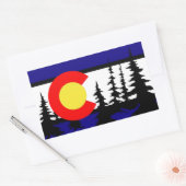 Colorado Vlag Tree Silhouette Rechthoekige Sticker (Envelop)