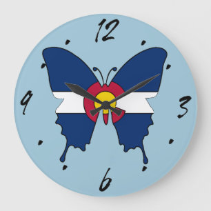 Colorado vlag vlinder muur klok