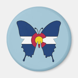 Colorado vlag vlinder ronde magneet