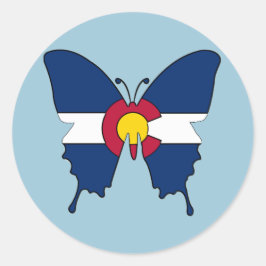 Colorado vlag vlinder ronde stickers
