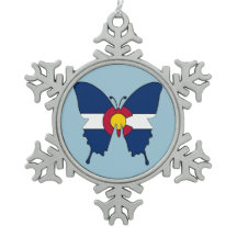 Colorado vlag vlinder sneeuwvlok ornament
