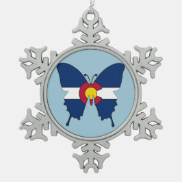 Colorado vlag vlinder sneeuwvlok ornament