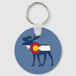 Colorado vlagmose-ronde sleutelhanger