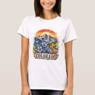 Colorado Watercolor Bergen PNG Staatsontwerp T-shirt