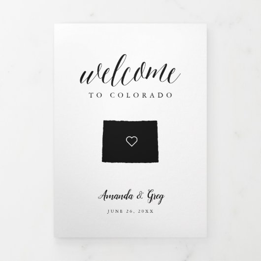 Colorado Wedding Welcome Letter & Itinerary Drieluik Programma (Cover)