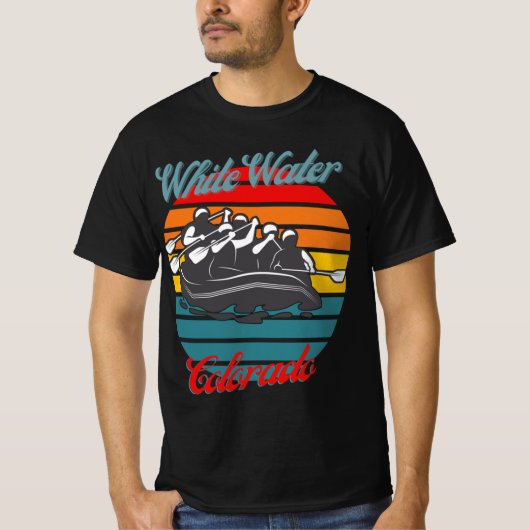 Colorado Whitewater White Water Rafting Canoeing T-shirt (Voorkant)