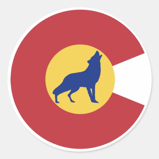 Colorado Wolf Ronde Sticker (Voorkant)