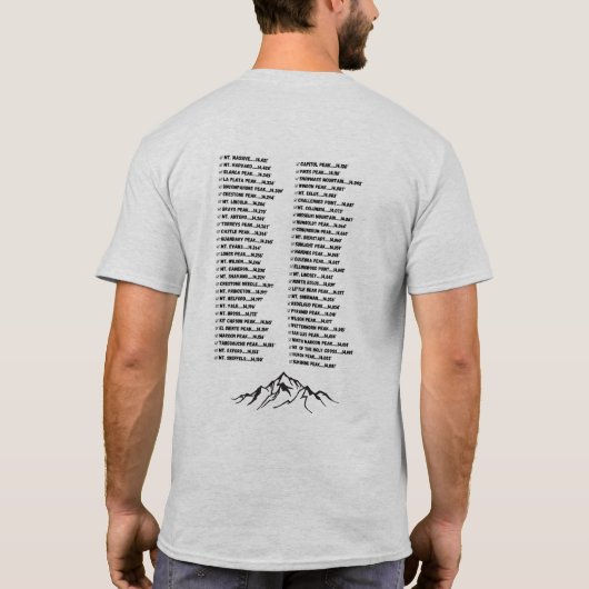 Colorado's 14ers T-Shirt - checklist (Achterkant)