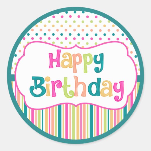 Colorant autocollants ronds d'anniversaire (Devant)